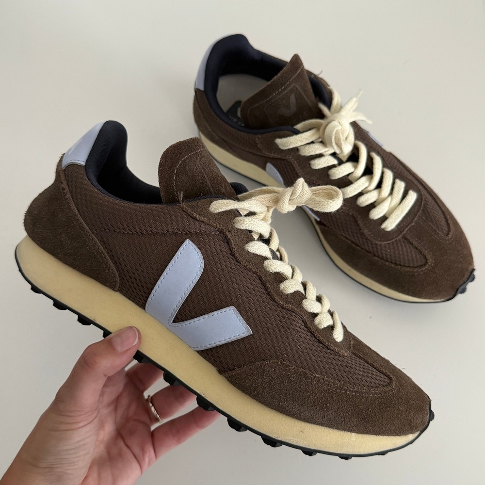 Veja Rio Branco Alveomesh Sneakers Mens 10 Brown Blue Retro Runner Eagle Swan